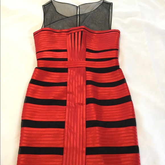 BCBGMaxAzria Dresses & Skirts - Worn Once! BCBG MaxAzria Size 4 Red/Black Dress